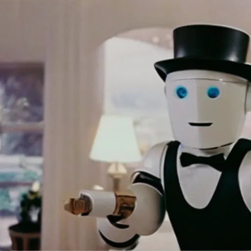 Image similar to robot butler, movie still