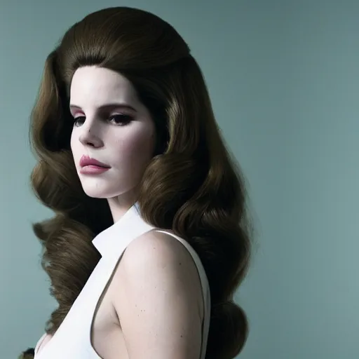 Image similar to lana del rey cosplaying as lana del rey, full body, highly detailed, film still, 8 k