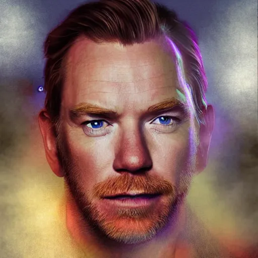 Image similar to ewan mcgregor, digital painting, hyperdetailed, volumetric lighting, sharp focus, portrait, intricate