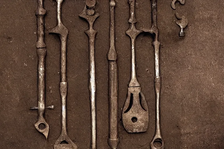 Prompt: photograph of a tool for trepanation | intricate