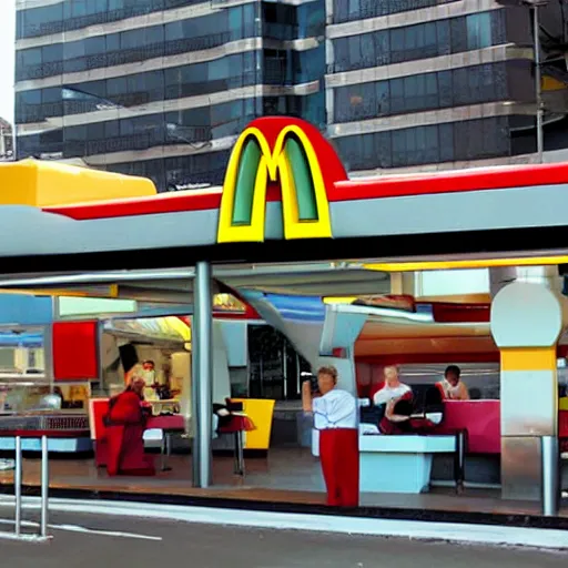 Prompt: futuristic mcdonald's