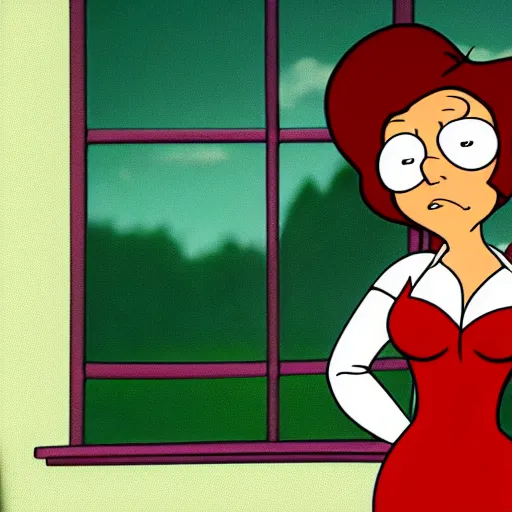 Prompt: a still of lois griffin in misery ( 1 9 9 0 ), 4 k, hd photo.