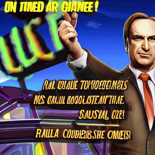 Image similar to saul goodman as a video game character