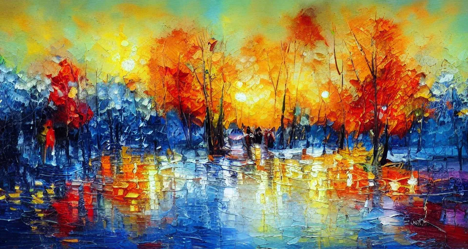 Prompt: how is the weather? beautiful painting, oil on canvas, by Ewa Czarniecka, award winning masterpiece,