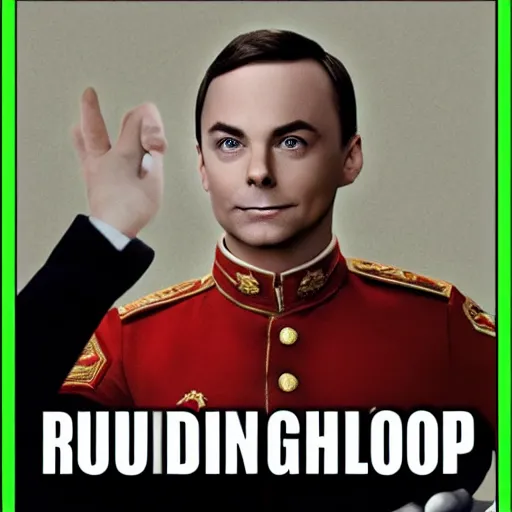 Prompt: sheldon cooper russian millitary propoganda