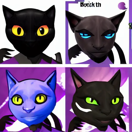 Prompt: an avatar of a black cat in the style of fortnite