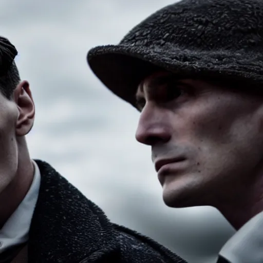 Prompt: thomas shelby wearing dark armor, portrait shot, cinematic, sharp focus, extreme detail, lighting, epic