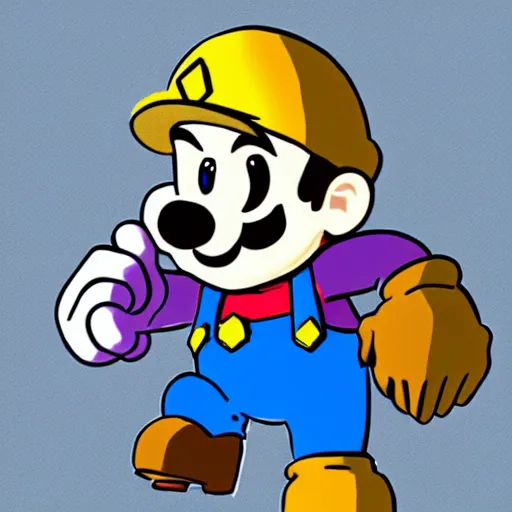 Prompt: Super Mario on trial for crimes against humanity, courtroom sketch
