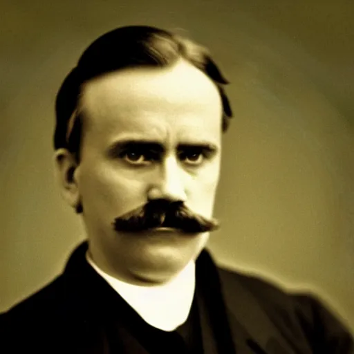 Prompt: linkedin profile picture of friedrich nietzche, blurry background, color photo