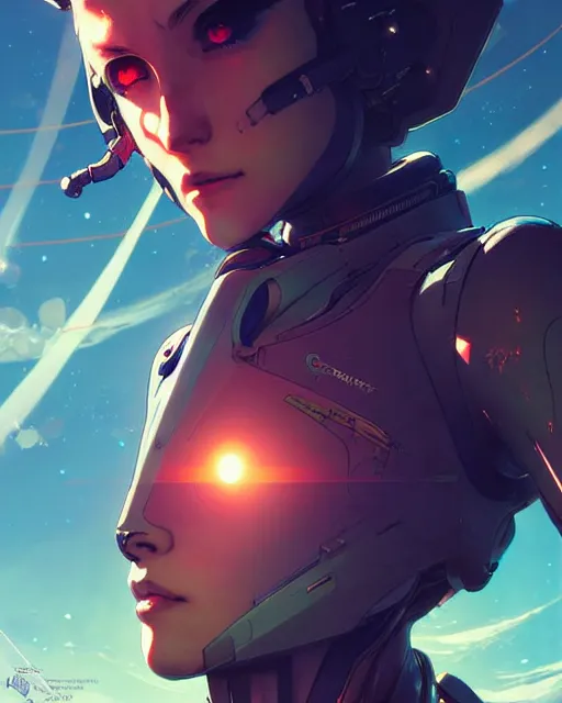 Image similar to spacehip, warframe ship, fine detail!! anime!! realistic shaded lighting!! poster by ilya kuvshinov katsuhiro otomo, magali villeneuve, artgerm, jeremy lipkin and michael garmash and rob rey