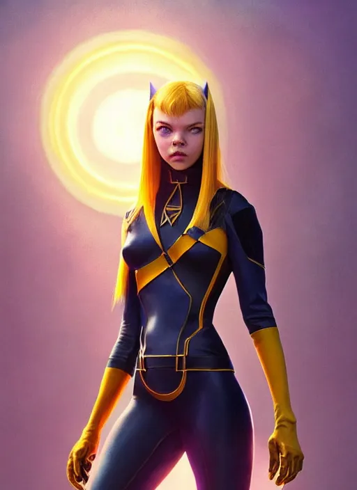 Image similar to anya taylor joy : : as magik x men character : : disney pixar movie still photo : : hi - fructose, sci fi decadent highly - detailed digital painting, golden ratio, octane render, artstation, smooth, sharp focus, scott robertson, artgerm, mucha, loish, wlop : :