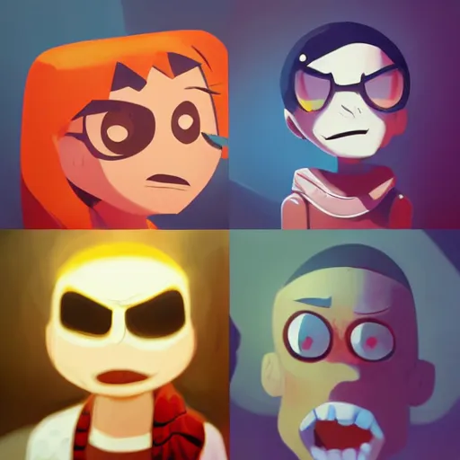 Image similar to face icon stylized minimalist the grim adventures of billy and mandy, loftis, cory behance hd by jesper ejsing, by rhads, makoto shinkai and lois van baarle, ilya kuvshinov, rossdraws global illumination