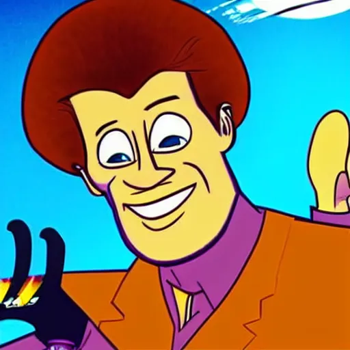 Image similar to willem dafoe in a 6 0's hanna barbera adventure show cartoon, limited animation, in the style of stephen destefano and jackson publick - h 7 6 8