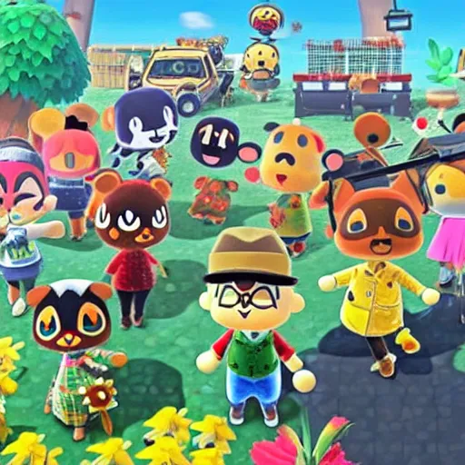 Image similar to animal crossing urban warfare