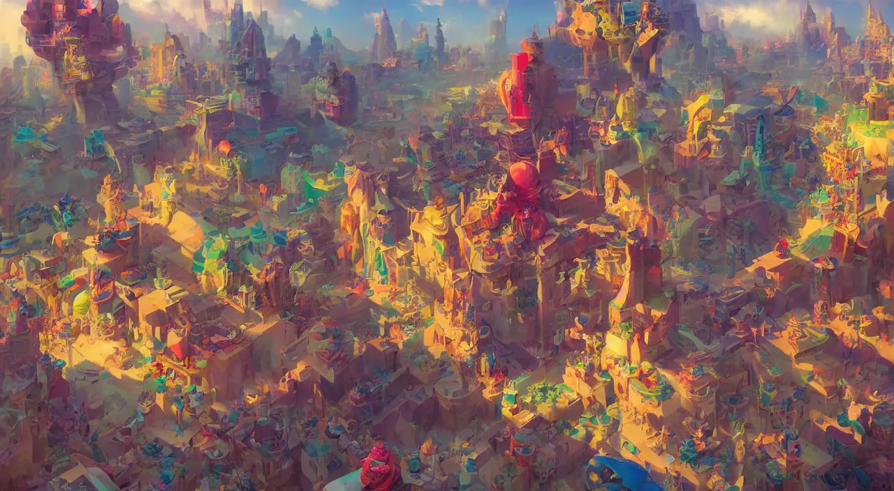 Image similar to bazaar zouk oriantal multicolorful sky shine place mosquet painting, sunny day, matte painting, bold shapes, hard edges, street art, trending on artstation, by huang guangjian and gil elvgren and sachin teng