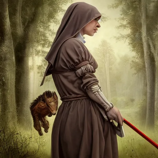 Prompt: A masterpiece ultrarealistic ultradetailed portrait of a Incredibly beautiful maid baroque renaissance swamp nun girl with darth vaider head hunting on deer with russian greyhound medium shot, intricate, elegant, highly detailed. trending on artstation, digital art, by Stanley Artgerm Lau, WLOP, Rossdraws, James Jean, Andrei Riabovitchev, Marc Simonetti, Yoshitaka Amano. background by James Jean and Gustav Klimt, light by Julie Bell, 4k, porcelain skin.