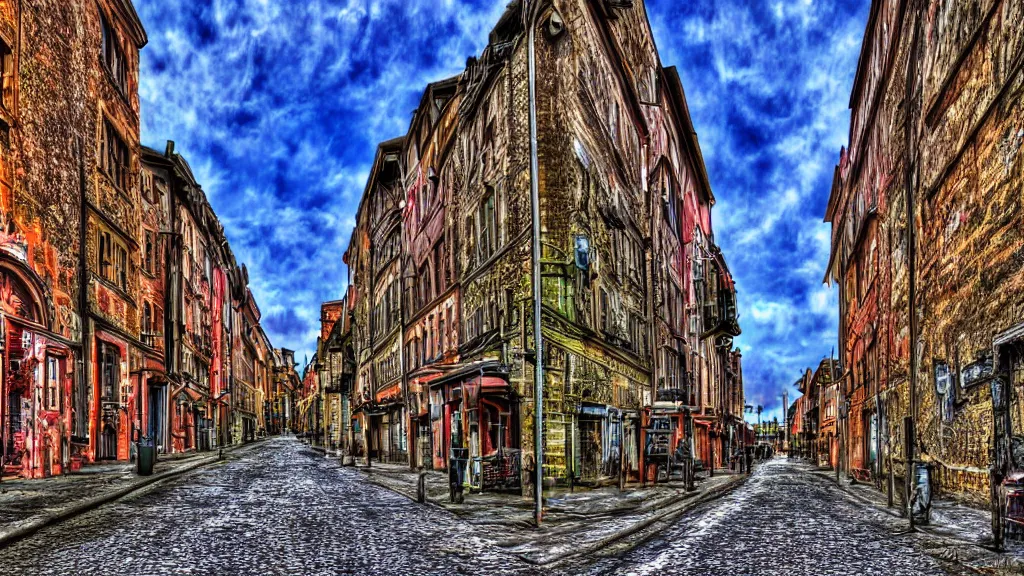 Prompt: a view of a euopean street hdr effect