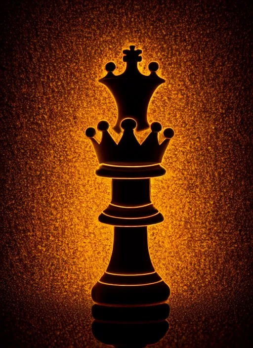 Image similar to queen chess piece photo, beautiful crown of led point lights, pearlescent skin, skin made of led point lights, very detailed, highly detailed background, reflective chessboard, photorealism, sharp focus, photorealism,sculpture , soft diffuse autumn lights, some sunlight ray, dark room wall, canon 5D 50 mm lens