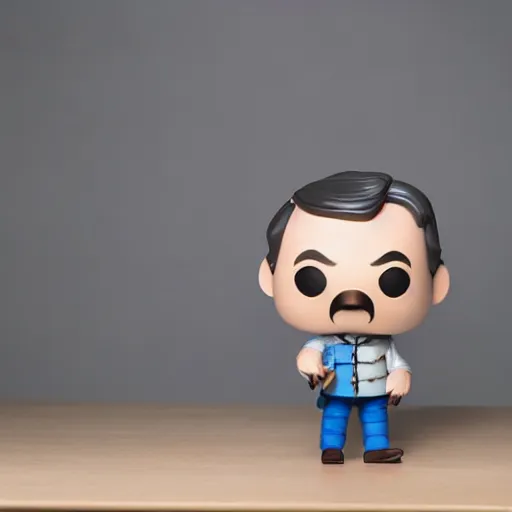 Image similar to studio photograph of a Stephen Fry funko pop, 8k, detailed, product photography, studio lighting