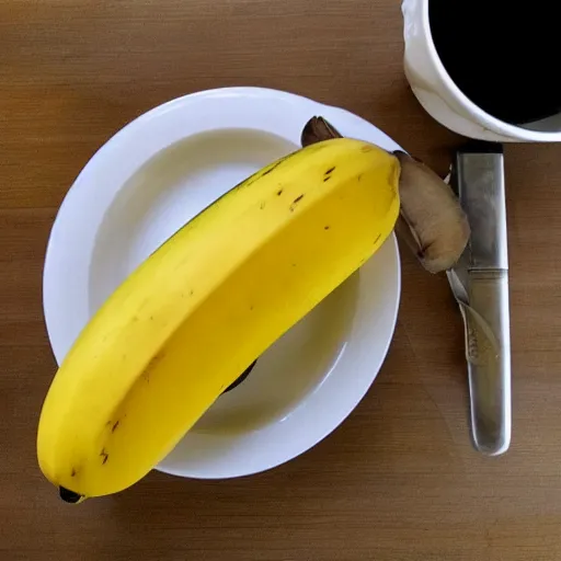 Image similar to a banan made of tiny banana over a banana colored table