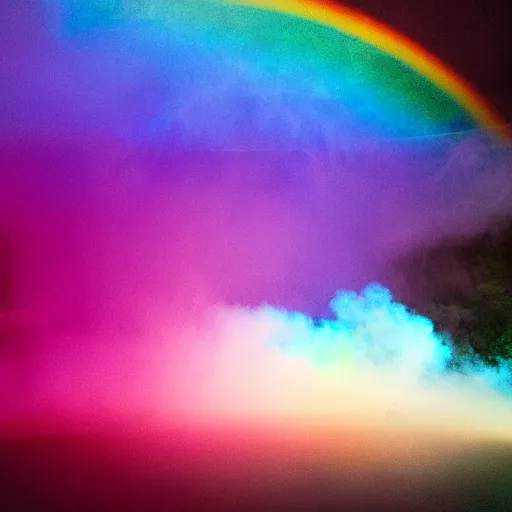 Prompt: volumetric rainbow fog