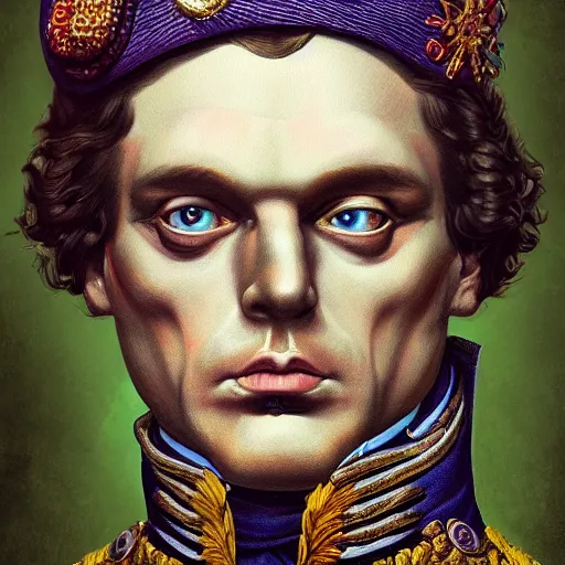 Image similar to an extremely psychedelic portrait of orban viktor as napoleon, surreal, lsd, face, detailed, intricate, elegant, lithe, highly detailed, digital painting, artstation, concept art, smooth, sharp focus, illustration,