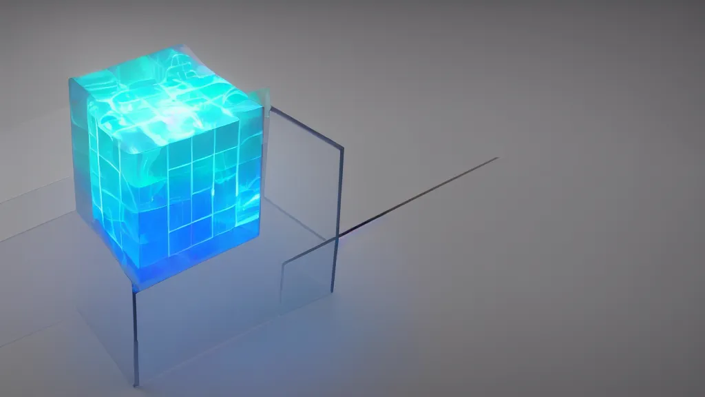 Image similar to a vapor plasma cube cube, 8 k, rim lighting, lumen global illumination, opaque, glowing