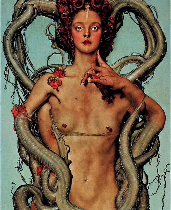 Image similar to medusa by norman rockwell