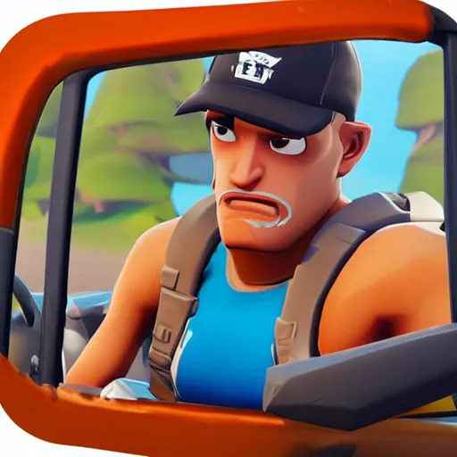 Prompt: fortnite peely driving a truck