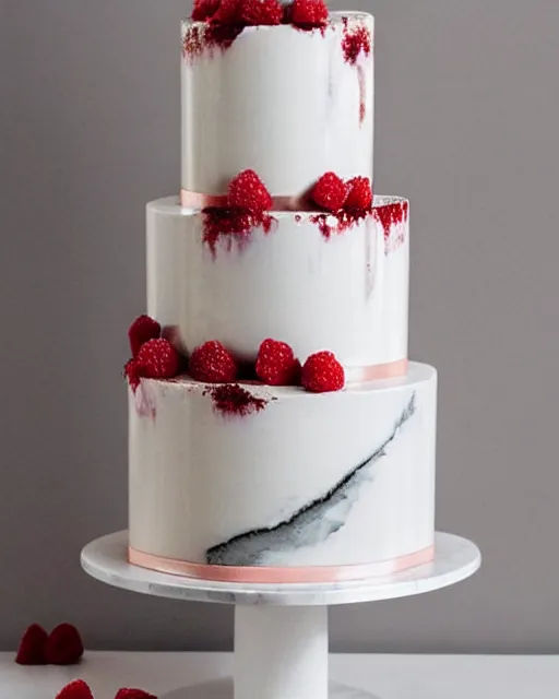 Image similar to elegant marble raspberry wedding cake dripping fondant, stylized, sparkling, glitter, gilding, ornate, sylvain sarrailh, artstation