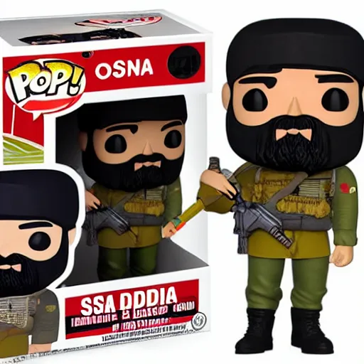 Prompt: Osama Bin Laden funko pop doll