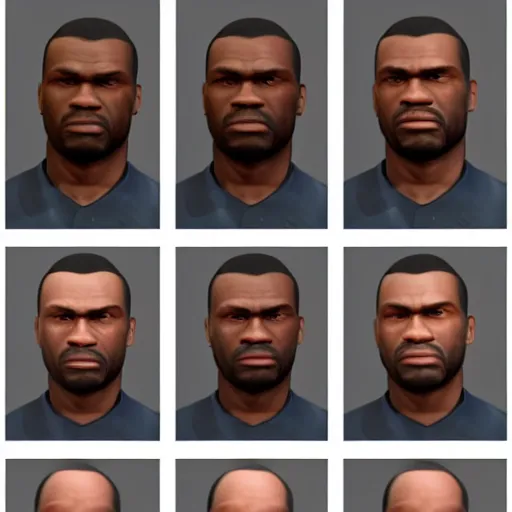 Prompt: 50 cent 3D model character from Gta 5