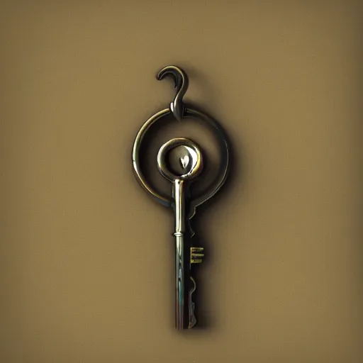 Image similar to metal key for the doors, rpg game inventory item, zoomed on, stylized, perspective view, ArtStation concept