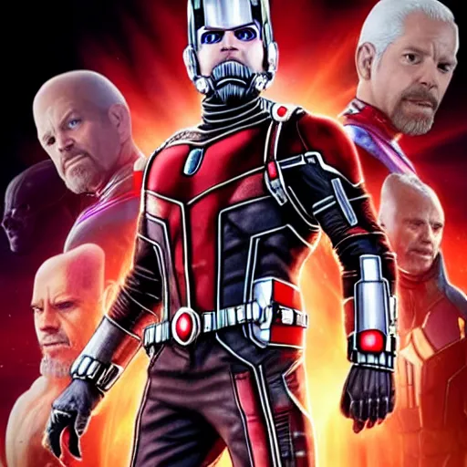 Prompt: Ant Man infiltrating Thanos\'s orifice