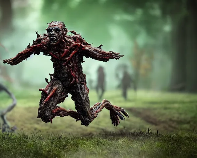 Prompt: 2 0 0 mm photography of an infected burnt fungal horror giant zombie running sprinting. highly detailed 8 k. intricate. lifelike. nikon d 8 5 0. motion blur