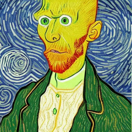 Image similar to handsome squidward, giga chad, van gogh style