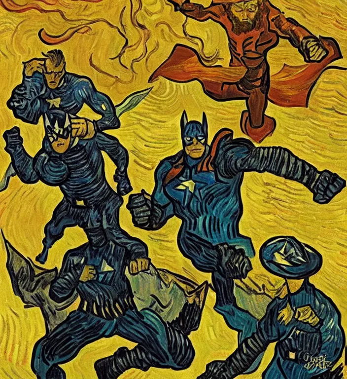 Image similar to vincent van gogh as a marvel superhero