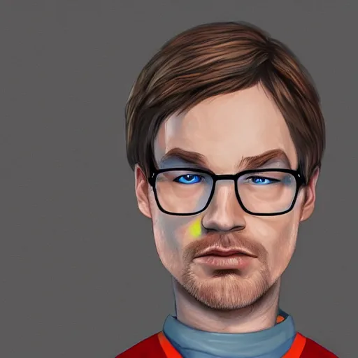 Image similar to jeffrey dahmer in south park, digital painting, ultradetailed, artstation, ultradetailed