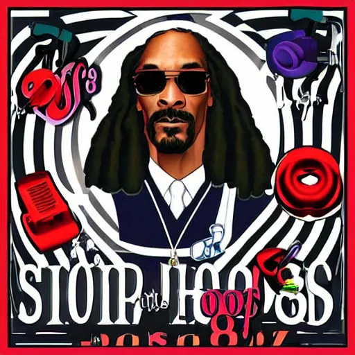 Image similar to snoop Dogg, the famous 80s jazz musician, album artwork, 80s jazz sty style