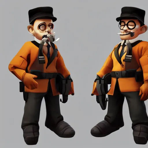 Image similar to albert eisenstein in tf 2, sfm render, steam workshop, source engine, team fortress 2, model