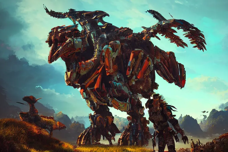 Image similar to glinthawk machine mecanical creature robot of horizon forbidden west horizon zero dawn radiating a glowing aura global illumination ray tracing hdr fanart arstation by ian pesty and alena aenami artworks in 4 k