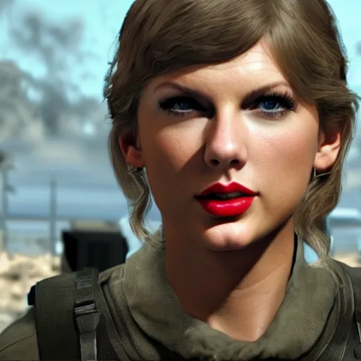 Prompt: Taylor Swift in Call of Duty, 4k