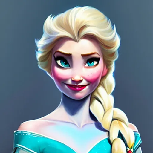Prompt: Greg Manchess portrait painting of Elsa from Frozen as Overwatch character, medium shot, asymmetrical, profile picture, Organic Painting, sunny day, Matte Painting, bold shapes, hard edges, street art, trending on artstation, by Huang Guangjian and Gil Elvgren and Sachin Teng