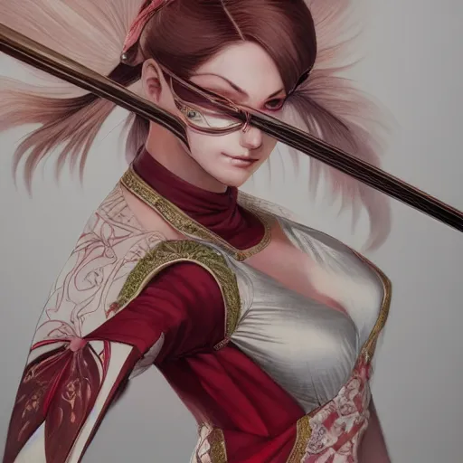 Image similar to ultra realistic illustration of kunimitsu from tekken, intricate, elegant, highly detailed, digital painting, artstation, concept art, smooth, sharp focus, illustration, art by artgerm and greg rutkowski and alphonse mucha