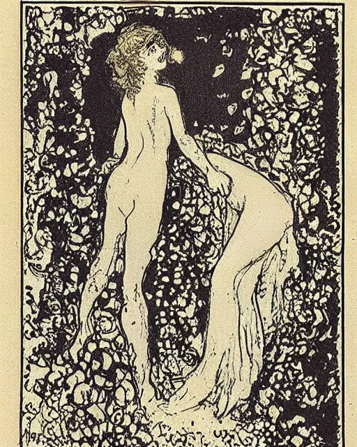 Prompt: beautiful woman by henri privat - livemont, delicate risograph