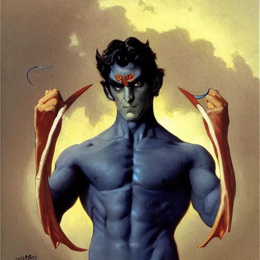 Image similar to Nightcrawler from the X-Men by William Adolphe Bouguereau