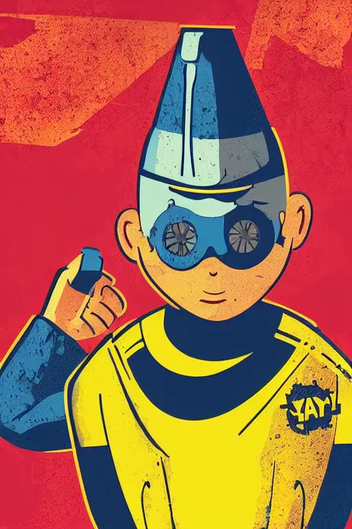 Image similar to fallout 7 6 retro futurist illustration art by butcher billy, sticker, colorful, illustration, highly detailed, simple, smooth and clean vector curves, no jagged lines, vector art, smooth andy warhol style