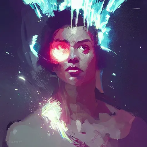 Prompt: a portrait of a woman, captured night with environment lit up by a lightning bolt. style by simon bisley, ismail inceoglu, wadim kashin, filip hodas, benedick bana, and andrew atroshenko.