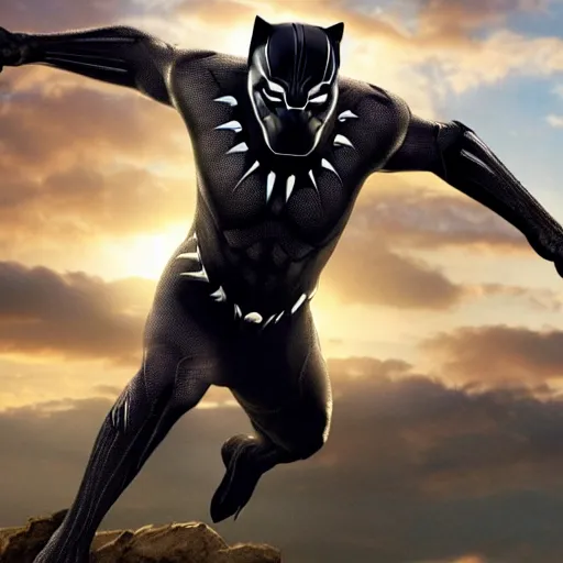 Prompt: black panther art anatomically correct 8 k