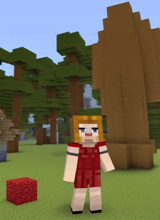 Prompt: emma watson as a player character in minecraft, detailed, rtx, 4 k resolution